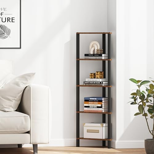 TUTOTAK Corner Shelf, 5-Tier Corner Bookshelf for Small Space