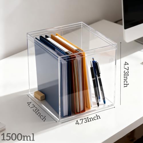 KissYou 12-Pack Acrylic Box Clear Party Favor Box, 4.72x4.72x4.72 Inch