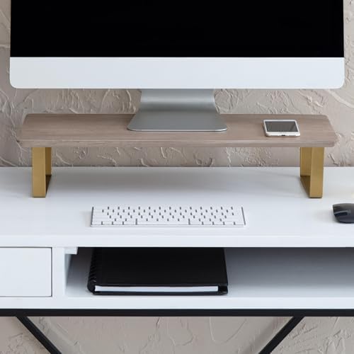 Anji Mountain Monitor Stand for Desk - Desktop Organizer & Laptop Riser, Ergonomic Monitor Riser, Space-Saving, Durable,