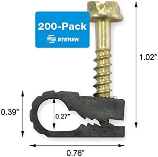 STEREN Coaxial Cable Clips - Cable Holder - Siding Clips for Hanging - Cord Holder for Desk - Cable Clamps - Cord Clip -