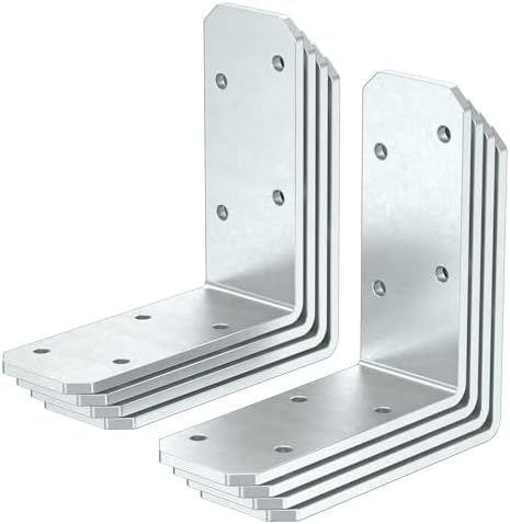 3x3 Inch Angle Bracket for Wood, Galvanized L Bracket, 8 Pack