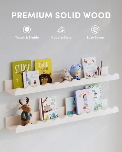 Seocry Nusery Shelves (White, 23 Inches)