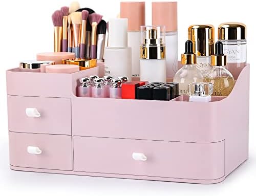 Makeup Organizer with Drawers,Large Capacity Countertop Organizer for Vanity,Bathroom and Bedroom Desk Cosmetics Organiz
