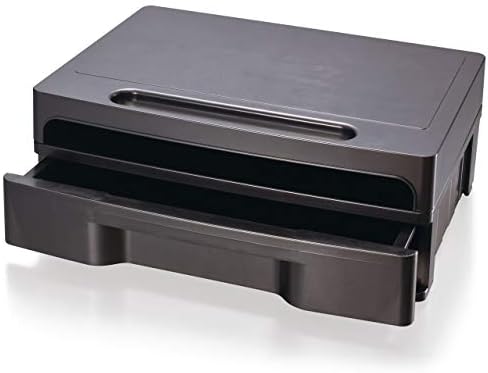 Officemate 2200 Series Monitor Stand with Security Drawer - Executive Monitor Riser and Desk Organizer, 13-1/8" x 9-7/8"