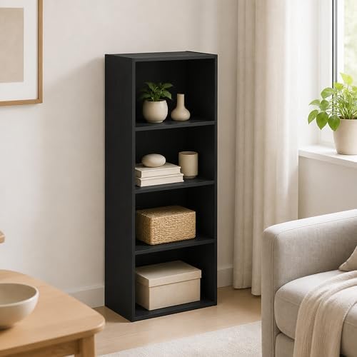 4-Tier Bookcase, Cube Bookshelf, Book Shelf, Cube Storage Organizer with Open Shelves, 9.3 x 15.6 x 41.7, for Living Roo