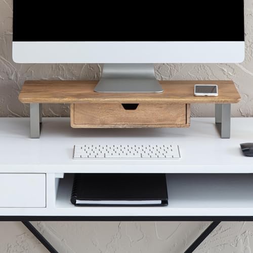Anji Mountain Monitor Stand for Desk - Desktop Organizer & Laptop Riser, Ergonomic Monitor Riser, Space-Saving, Durable,