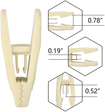 Tinfol Beige Velvet Hanger Clips 50Pack, Pants Velvet Clips, Large Opening Clip Clothes Pin, Strong Finger Flocked Clip Perfect for Slim-line Clothes Hangers