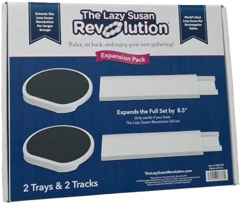 The Lazy Susan Revolution - Expansion Pack - Dark Gray - 2 Straight Tracks and 2 Trays. Does not Work Without the Lazy S