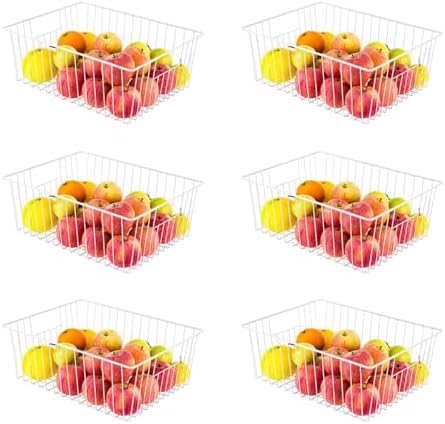 6 Pack Upright Freezer Organizer Bins - Standup Freezer Organizers for 16 Cu.Ft Upright Freezer Improve Air Circulation,