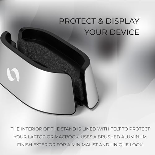 HumanCentric Vertical Laptop Stand in Silver Aluminum, Adjustable