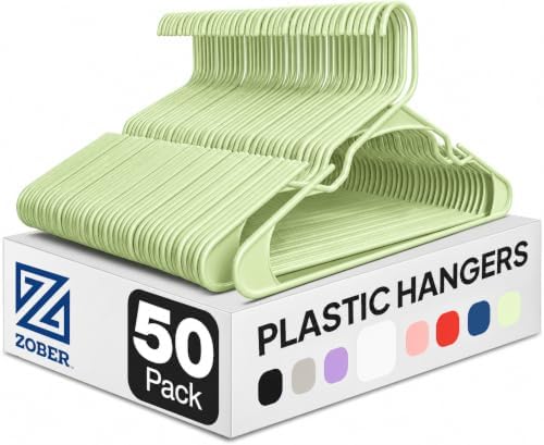 Zober Aqua Plastic Hangers 50 Pack, Clothes Hangers Plastic