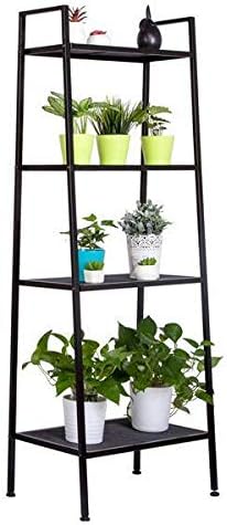 Book Ladder Shelf,4-Tier Ladder Shelf Bookcase Storage Flower Shelf Display Shelf，Black