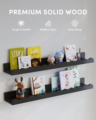 Seocry Nusery Shelves (23 Inches, Black)