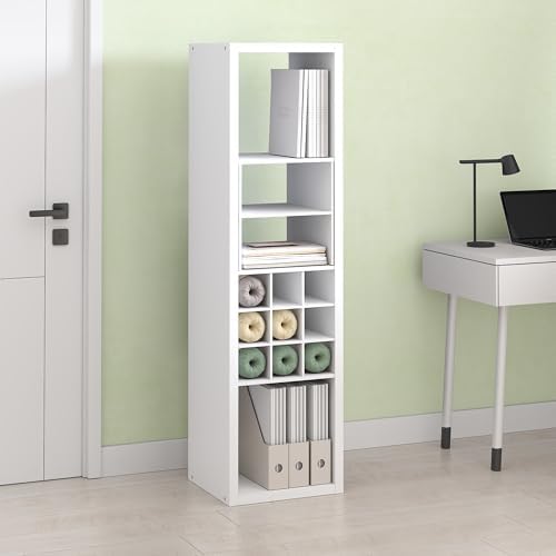 Bayan 4 Cube Storage Organizer, Bookshelf, Storage Shelf, with Open Back for Living Room, Bedroom, Home Office, White