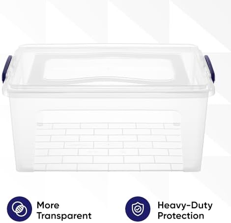 Superio 36 Quart Clear Plastic Storage Boxes with Lids, Stackable Organizer Containers, BPA-Free Storage Bins for Home, 