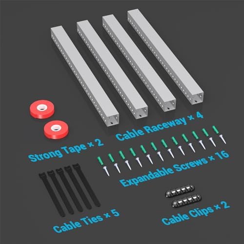 Open Slot Wire Duct Kit, 62.8"(4 x 15.7) Server Rack Cable Management, Cable Management Raceway for Hide Network HDMI VG