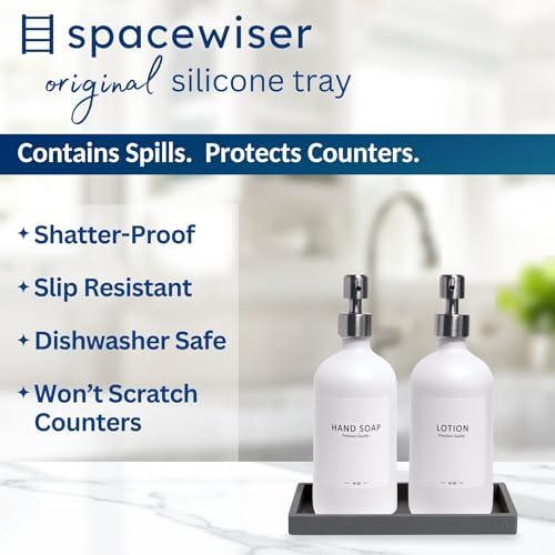Spacewiser Countertop & Vanity Silicone Tray – 2 PC Small 7.7" Soap Tray