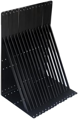 16 Pack L24 x H 12" Black Heavy Duty Shelf Brackets with Screws Metal Shelf Brackets Shelf Support Angle Brackets for Sh