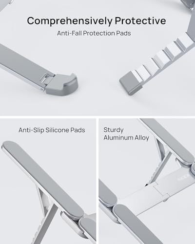 SODI Ultra Compact Foldable Laptop Stand - Portable Laptop Holder for Desk & Travel Use, Ergonomic Aluminum Computer Hol