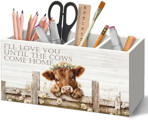 Highland Cow Pen Holder Organizer for Desk Accessories