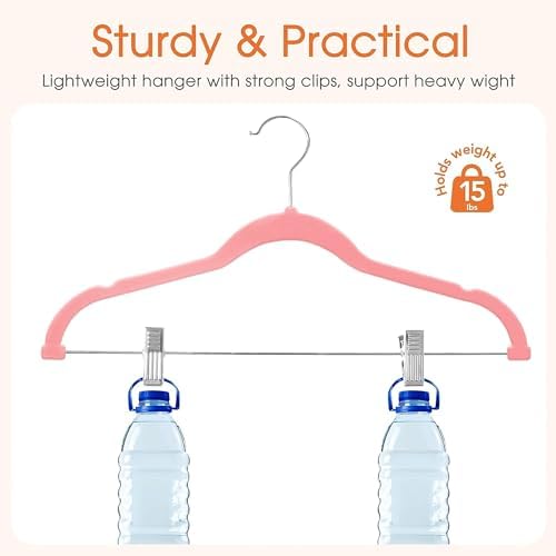 VECELO Premium Velvet Clothes Hangers Suit with Metal Clips (20 Pack)-Non Slip & Space-Saving with 1 Magic Hangers & 2 Tie Rack Excellent for Men and Women