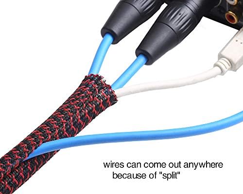 Alex Tech 25ft - 1 inch Cord Protector Wire Loom Tubing Cable Sleeve Split Sleeving For USB Cable Power Cord Audio Video