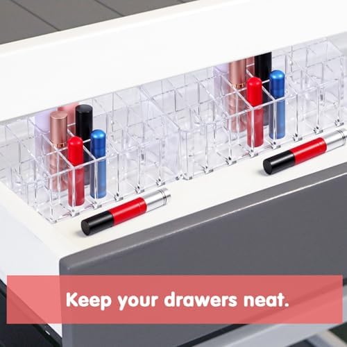2 pcs Rollerball Perfume Organizer, 48 Spaces Clear Acrylic Perfume Storage Holder Beauty Scent Holder, Makeup Lipgloss 