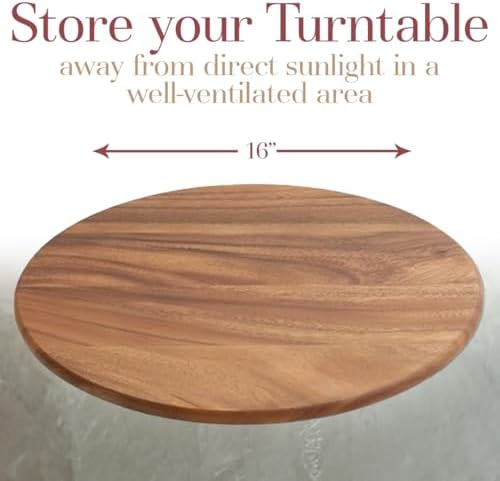 Woodard & Charles Round Acacia Wood Lazy Susan Turntable, 16", 6 Pack