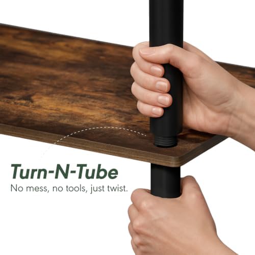 Furinno Turn-N-Tube Storage Shelves, 3-Tier Open Frame Book Shelf, Standing Corner Shelf, Toolless Open Shelves, for Org