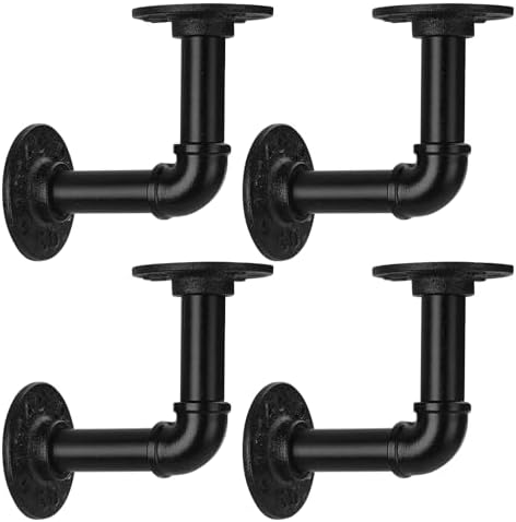 1/2" Pipe Shelf Bracket，Wall Mounted Floating Shelf Bracket, Steam Punk Decor Hanging Wall Metal Bracket, Heavy Duty Dec