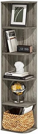 Furinno PASIR Book Shelf, 5-Tier Corner Bookshelf with Open Shelf, Standing Bookcase, 9.3 x 12 x 51.7, for Organization 