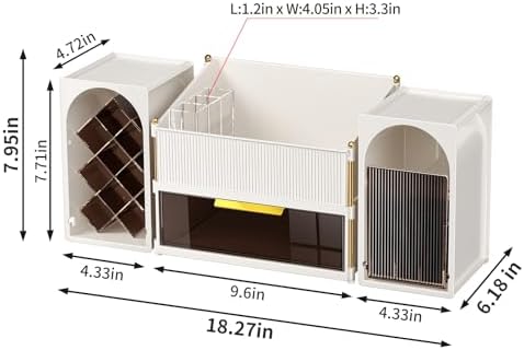 INVSSENE Stackable Makeup Organizer Countertop, Storage Perfume Skincare Cosmetic Lipstick Face Mask Makeup Brush Palett