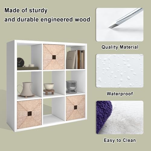 9 Cube Storage Organizer Shelf, White, 11 inch