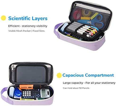 ECHSRT Large Pencil Case, Aesthetic Pen Pouch with Big Capacity, Minimalist Portable Stationery Bag with Handle for Office Organizer Aesthetic Pencil Cases
