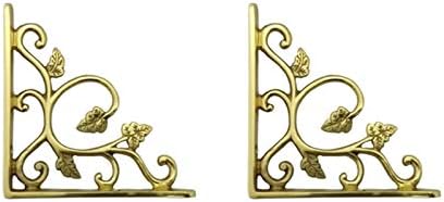 Adonai Hardware Meshezaheel Brass Decorative Shelf Bracket (Supplied as 2 Pieces per Pack) - Polish Lacquered