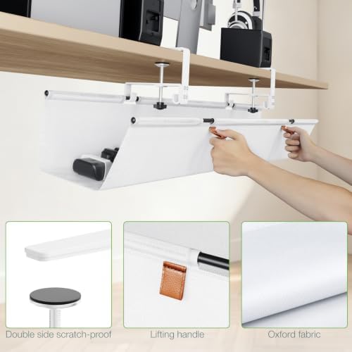KEEGH Under Desk Cable Management Tray, 40 inch No Drill Cord Organizer