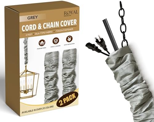 Royal Designs, Inc. Cord & Chain Cover 4 ft Silk Type Fabric, Chandelier Pendant Lighting Chain & Cable Management, Touc