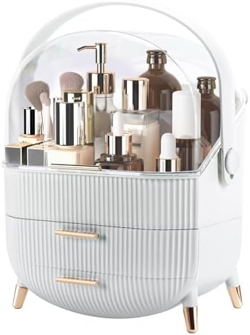 Makeup Organizer for Vanity, Make up Organizers and Storage, Cosmetics Skincare Organizers with Lid and Drawers, Cosmeti