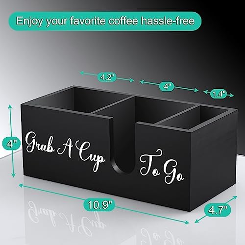 ALELION Coffee Cup Holder for Countertop - Wood Coffee Bar Accessories and Organizer - Coffe Station Organizer for Cup L