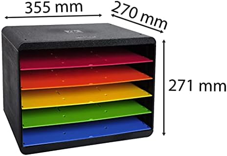 Exacompta - Ref 305798D - Iderama Collection - Sorter Horizon 5 Sections - 270 x 355 x 271mm in Size, Suitable for Landscape A4+ Documents - Black/Harlequin