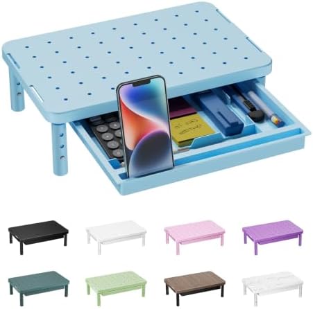 WALI 3 Height Adjustable Computer Monitor Stand with Storage, up to 44 lbs