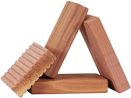 Household Essentials 4-Piece Cedar Fresh Cedar Blocks, Milled Sides for Potency
