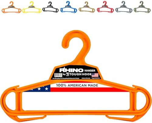 Rhino Tough Hook Heavy Duty Clothes Hangers, USA-Made, Body Armor, 1 Orange