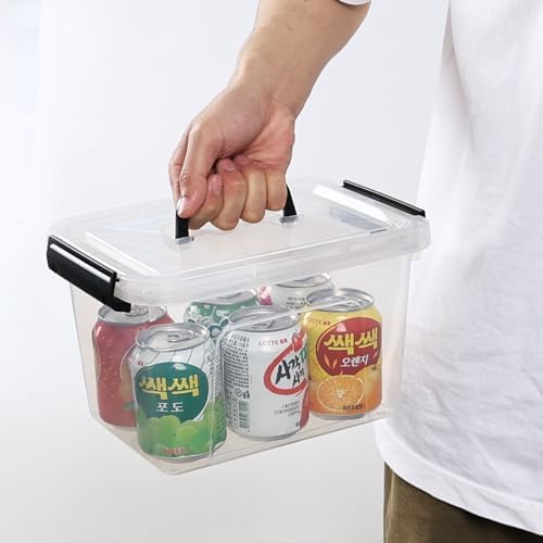 6 Pack 6 Quart Small Clear Plastic Storage Bins with Handles