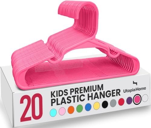 Utopia Home Kids Hangers 20 Pack – 11.5 Inch Baby Closet Hangers Pink