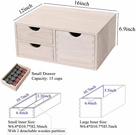 DDYURI Kitchen Storage Organizer with 3 Drawers for Coffee Brew K Cup/Coffee Pod Holder - Office Organization Drawer for