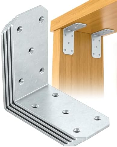 5"×5"×2.5" L Brackets, 90 Degree Corner Brace, Galvanized-4PCS
