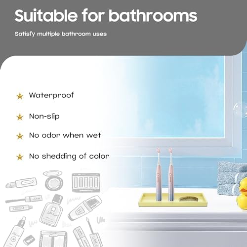 Vanity and Bathroom Tray, 6.3" ABS Countertop Organizer,Waterproof Vanity Tray for Toilet Tank,Perfume,Soap,Keys,Bathroo