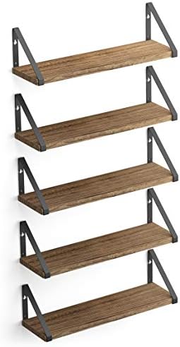 Wallniture Ponza 17'' x 4.5'' Floating Wall Shelf Bathroom, Small Wood Book Shelves for Wall Storage, Wall Mounted Shelf