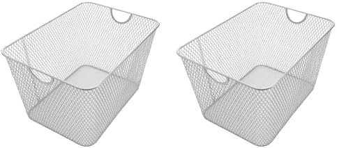 YBM HOME Kitchen Pantry Organizer Wire Baskets for Shelves, Cabinets, Pantry, Countertop, Mesh Open Storage Bin Metal Ba